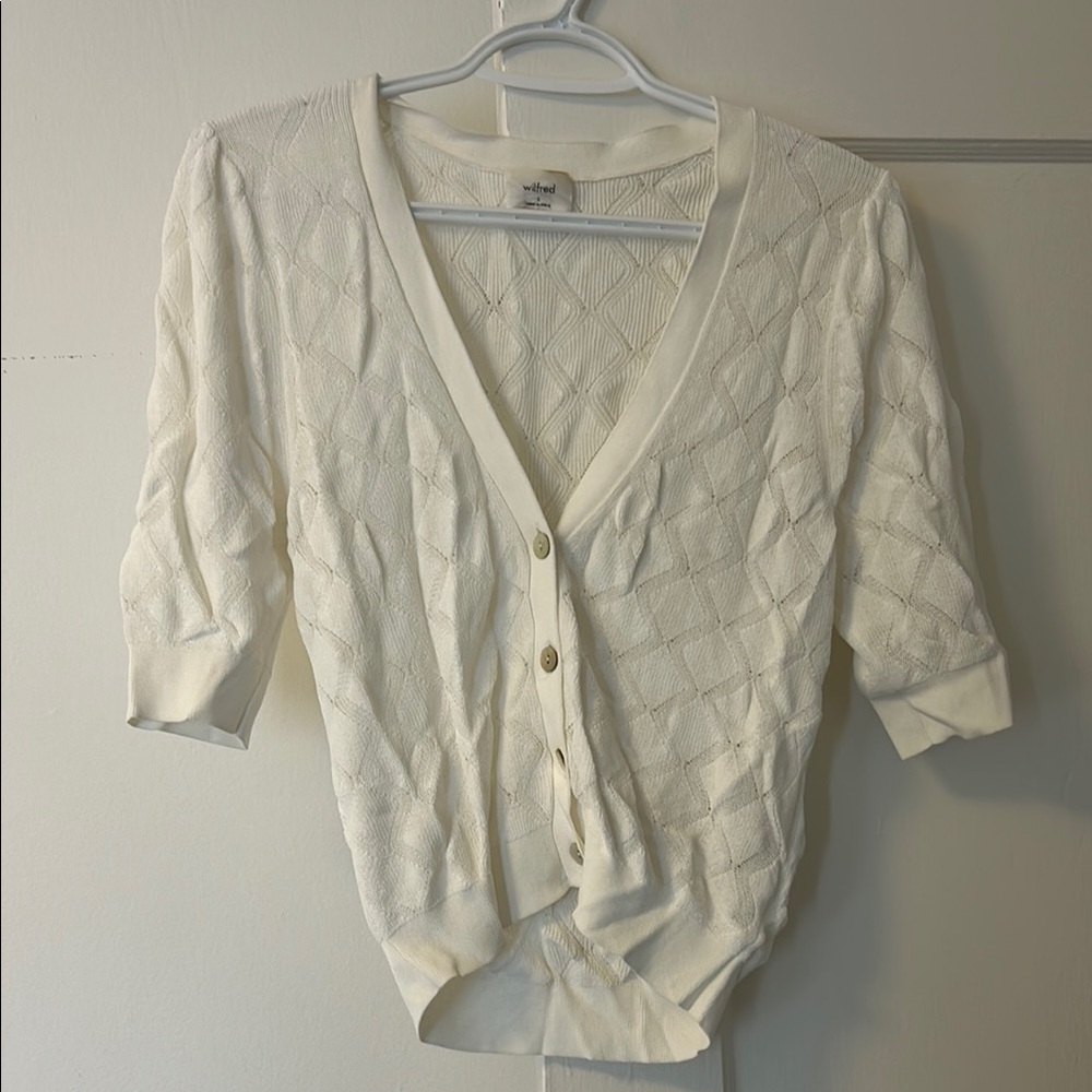 Wilfred Cream Button-Up Sweater